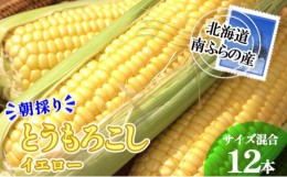 【ふるさと納税】南ふらの産 朝採り とうもろこし (イエロー)【サイズ混合】12本 北海道 南富良野町 トウモロコシ とうきび トウキビ 202