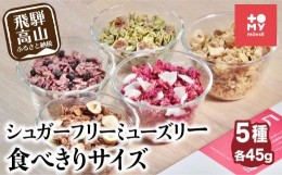 【ふるさと納税】飛騨のシュガーフリー 甘酒ミューズリー5種類 食べきりサイズ お試しサイズ シリアル  贈答 プレゼント りんご えごま 