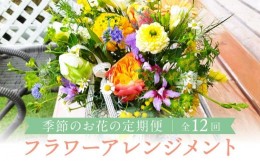 【ふるさと納税】【定期便】 12回 季節のお花を使った フラワーアレンジメント 花 (12ヶ月) オフィス 玄関に 季節の花 生花 定期便 玄関 