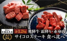 【ふるさと納税】A5飛騨牛サイコロステーキ霜降(600g)・(600g) 食べ比べセット 1.2kg A5等級  焼肉 ブランド牛 黒毛和牛 部位おまかせ 贈