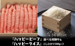 【ふるさと納税】米 （300g×3） と 飛騨牛 (300-500g) こしひかり コシヒカリ Ａ4等級 Ａ5等級 ブランド牛 内祝い のし 熨斗 ハッピープ