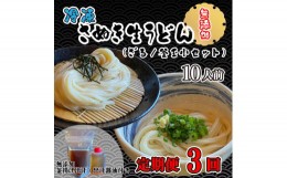 【ふるさと納税】定期便 3回 うどん さぬき うどん 10食分×3回 無添加 の 冷凍 生麺 生醤油＆釜玉用 小セット 出汁付 小分け 冷凍 さぬ