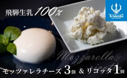 【ふるさと納税】モッツァレラ3個（1個125g） &  リコッタ 1個（100g）セット　チーズ モッツァレラ リコッタチーズ 冷蔵  個包装 カプレ