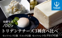 【ふるさと納税】チーズ3種食べ比べセット　リコッタチーズ モッツァレラ モッツァレラブロック 冷蔵 サラダ  お菓子    前菜 サラダ 新