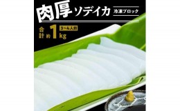 【ふるさと納税】【１キロ：3〜4人前】冷凍保存ＯＫ！エメラルドブルーの美しい海で育ったおいしいソデイカ冷凍ブロック！