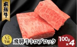 【ふるさと納税】飛騨牛 トロ ブロック 400g （約100g×4） 炙り握り寿司 用 肉 ひだ牛 ブランド牛 黒毛和牛 霜降り 冷凍 飛騨高山 なが