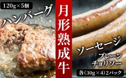 【ふるさと納税】【添加物不使用】月形熟成牛ハンバーグ・ソーセージセット（L）