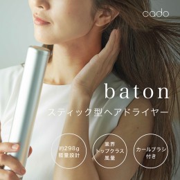 【ふるさと納税】EE056_cado カドースティック型ヘアドライヤーbaton（バトン） シルバー