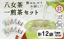 【ふるさと納税】八女茶100％ 飲み比べも楽しいお試しセット12袋！ 急須１回分７gが12袋 ＜岩崎園製茶＞【メール便】