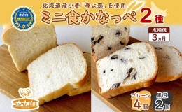 【ふるさと納税】3カ月 定期便 かなっぺ 2種（ プレーン 黒豆 ） ミニ食パン