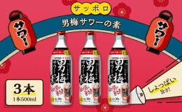 【ふるさと納税】サッポロ 男梅サワー の素 3本（1本500ml） お酒 男梅 サワー 梅味 原液