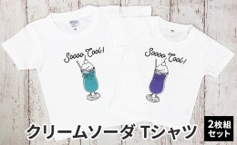 【ふるさと納税】2人兄弟姉妹でおそろい /クリームソーダ パープル（小）×ブルー（大）/ Tシャツ2枚組ギフトセット