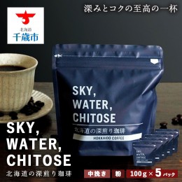 【ふるさと納税】SKY,WATER,CHITOSE 北海道の深煎り珈琲(100g)×5パック