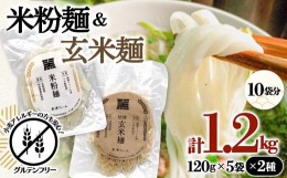 【ふるさと納税】米粉麺・玄米麺 合計1.2kg (各120g×5袋) 『(株)黒澤ファーム』 山形県 南陽市 [1768]