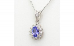 【ふるさと納税】タンザナイト ペンダント 0.3ct K10WG 13403tp　[山梨 ペンダント ネックレス タンザナイト ゴールド ジュエリー]