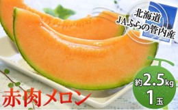 【ふるさと納税】2025年夏発送  メロン 北海道 ふらの 赤肉メロン 約2.5kg×1玉 JAふらの 厳選 産地直送 赤肉 富良野メロン フルーツ 果