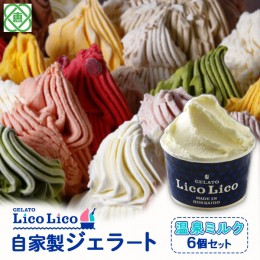 【ふるさと納税】GELATO LicoLico自家製ジェラート6個セット/温泉ミルク【600004】 