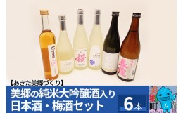 【ふるさと納税】美郷の純米大吟醸酒入り 日本酒・梅酒セット6本入 栗林酒造店 高橋酒造店