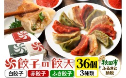 【ふるさと納税】年間100万個完売！【3種餃子36個詰合せ】餃子の餃天 白餃子、赤餃子、ふき餃子