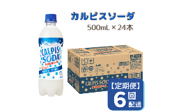 【ふるさと納税】【定期便】カルピスソーダ（500mL×24本）〔6回配送〕078-002