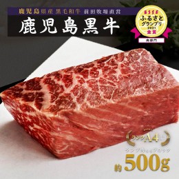 【ふるさと納税】《前田牧場直営》鹿児島黒牛〜ランプ肉（モモ）ブロック（約500g）〜