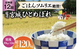 【ふるさと納税】米 『定期便』厳選宮城ひとめぼれ 精米10kg 全12回 [菅原商店 宮城県 加美町44580974 ]