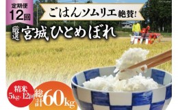 【ふるさと納税】米 『定期便』厳選宮城ひとめぼれ 精米5kg 全12回 [菅原商店 宮城県 加美町 44581388] こめ ご飯 精米