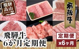 【ふるさと納税】 飛騨牛 定期便 ６か月 6回 しゃぶしゃぶ すき焼き サーロイン ステーキ 切り落とし 牛串 リブロース 牛 黒毛和牛 肉 飛