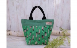 【ふるさと納税】畳へり デイリーバッグ(ネコ:緑) / 畳へり 伝統 織物 カバン バッグ