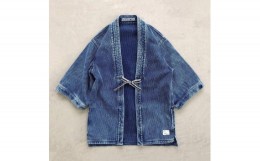 【ふるさと納税】CK70【インディゴ染め】刺し子着物ジャケット [半袖・淡色] ／ サイズ小