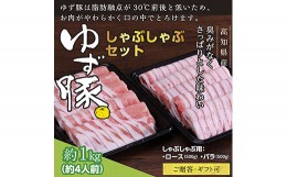 【ふるさと納税】【高知のブランド豚/ゆず豚】しゃぶしゃぶセット1kg（約4人前）- 豚肉 しゃぶしゃぶ 豚しゃぶ 豚バラ 豚バラ ロース 豚