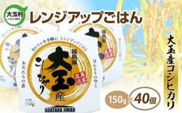 【ふるさと納税】大玉産コシヒカリ レンジアップごはん 150ｇ ( 1合 )× 40食 パックライス パックご飯 アウトドア キャンプ 湯せん可 非