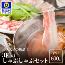 【ふるさと納税】HB-109 【おススメの逸品】THE HOUBOQ 豚肉3種のしゃぶしゃぶセット 合計600g【日本三大秘境の 美味しい 豚肉】 