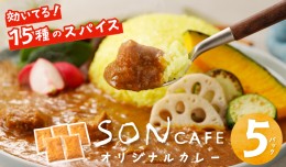 【ふるさと納税】SONカフェ特製カレー 200g×5 冷凍 簡単調理 15種スパイス 泉州野菜使用 010B1184