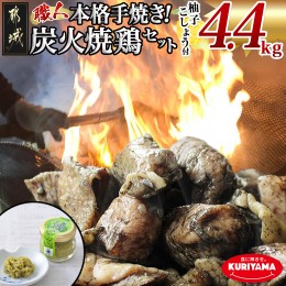 【ふるさと納税】本格手焼き!炭火焼鶏4.4kg(ゆずこしょう付)_AC-1411