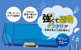 【ふるさと納税】【色：マリンブルー】タフクリア　ペンケース 筆箱 タフクリア マリンブルー プラスチック 2ドアタイプ 筆入 丈夫 雑貨 