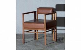 【ふるさと納税】ラウンジチェア CHCL-01 1脚 椅子 インテリア 木材 家具 オシャレ【本革シート茶×ウォールナット】