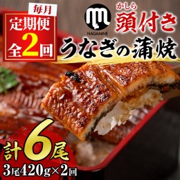 【ふるさと納税】【036901b】＜定期便・全2回＞大隅産うなぎの蒲焼 (計840g・(140g×3尾)×2回・有頭)うなぎ 高級 ウナギ 鰻 国産 蒲焼 