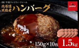 【ふるさと納税】黒毛和牛 天塩和牛 ハンバーグ 150g×10枚セット ＜早坂ファーム＞