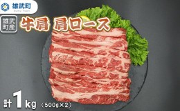 【ふるさと納税】北海道雄武町産　牛肉セット（冷凍）(牛肩ロース肉500g×2)【09117】