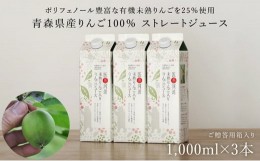 【ふるさと納税】医果同源未熟りんご入り りんごジュース紙パック 1000ml 3本入