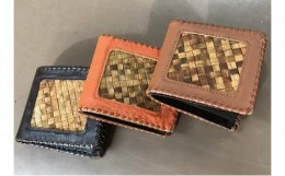 【ふるさと納税】林寿工芸舎 折りたたみ財布(9×8.5×2cmりんご樹皮加工)こげ茶