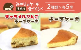 【ふるさと納税】みのりホーム「ケーキセットA」1ホール(5号)×2種類 キャラメルりんごチーズケーキ&チーズ