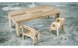 【ふるさと納税】Zoo Table 2（2歳児 4人用） / 椅子 チェア 家具 子ども用