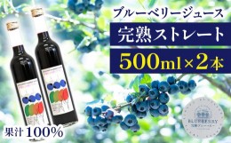 【ふるさと納税】ブルーベリージュース ＜500ml 2本セット＞ ストレート果汁100％ 【岩手林業】 / ブルーベリー フルーツジュース くだも