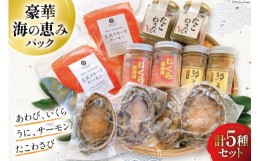 【ふるさと納税】三陸の希少な海鮮、あわび、いくら、うにを存分に！豪華・海の恵みパック　5種×各2たみこの海パック（個包装 小分け 海