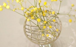 【ふるさと納税】自然をモチーフとしたステンレス鋳物花器「水面flower stand」_F033