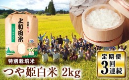 【ふるさと納税】【定期便】山形県 高畠町産 特別栽培米 つや姫 白米 2kg×3回 精米 お米  ブランド米 米  ごはん ご飯 F20B-219