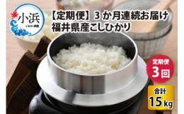 【ふるさと納税】【定期便】 【3か月連続お届け】 【令和5年産】 福井県産 こしひかり 5kg × 3回