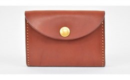 【ふるさと納税】【minca】 栃木レザーのコインケース 小銭入れ カードも入る コンパクト/Coin purse 02/チョコ　475